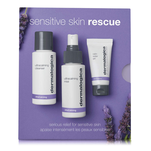 Dermalogica Sensitive Skin Rescue Kit 50ml UltraCalming Cleanser + 50ml UltraCalming Mist + 15ml Calm Water Gel