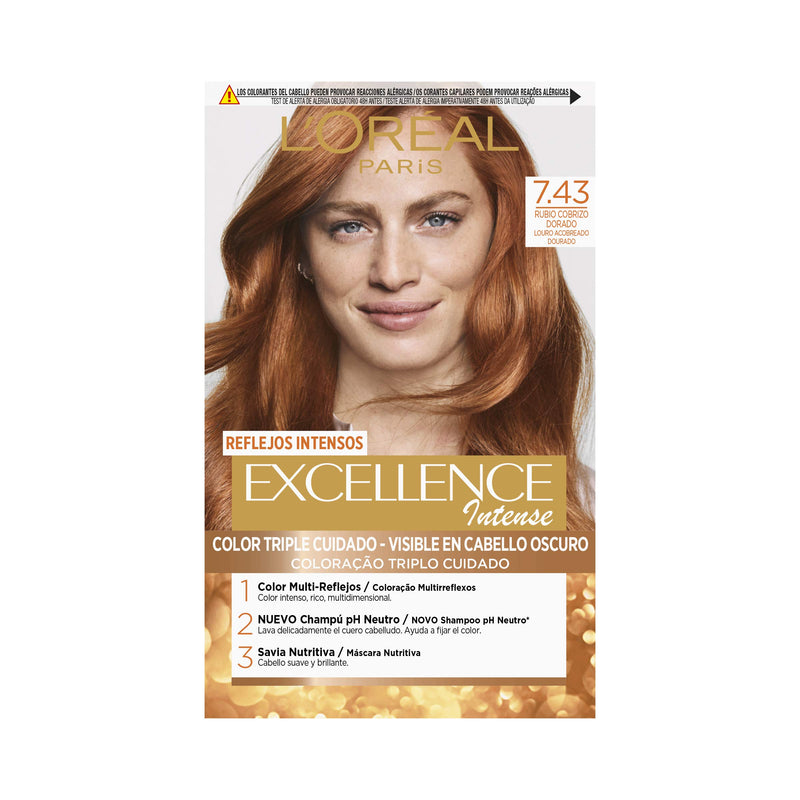 LOréal Excellence Intense  Hair Colour - 7.43 Dark Copper Blonde