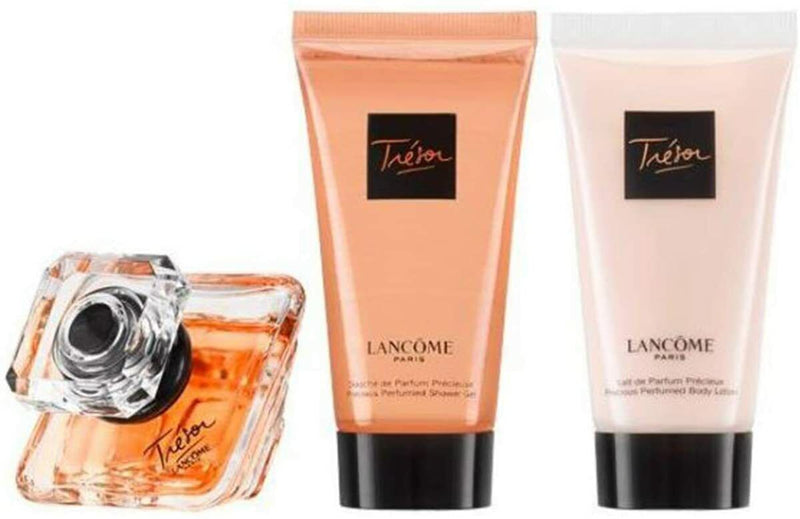 Lancome Tresor Gift Set 50ml EDP Spray + 50ml Shower Gel + 50ml Body Lotion