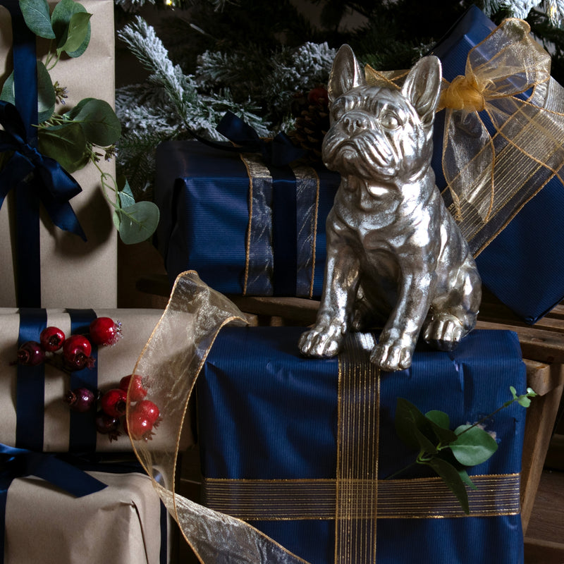 Antique Silver French Bull Dog