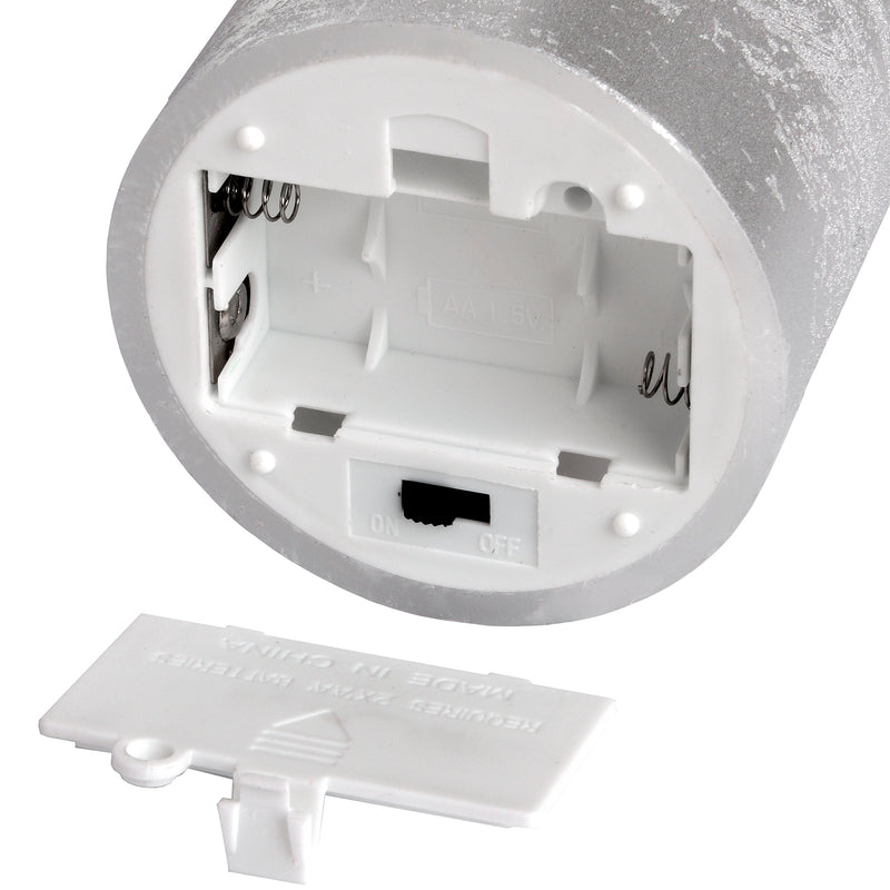 Luxe Collection 3 x 4 Silver Flickering Flame LED Wax Candle