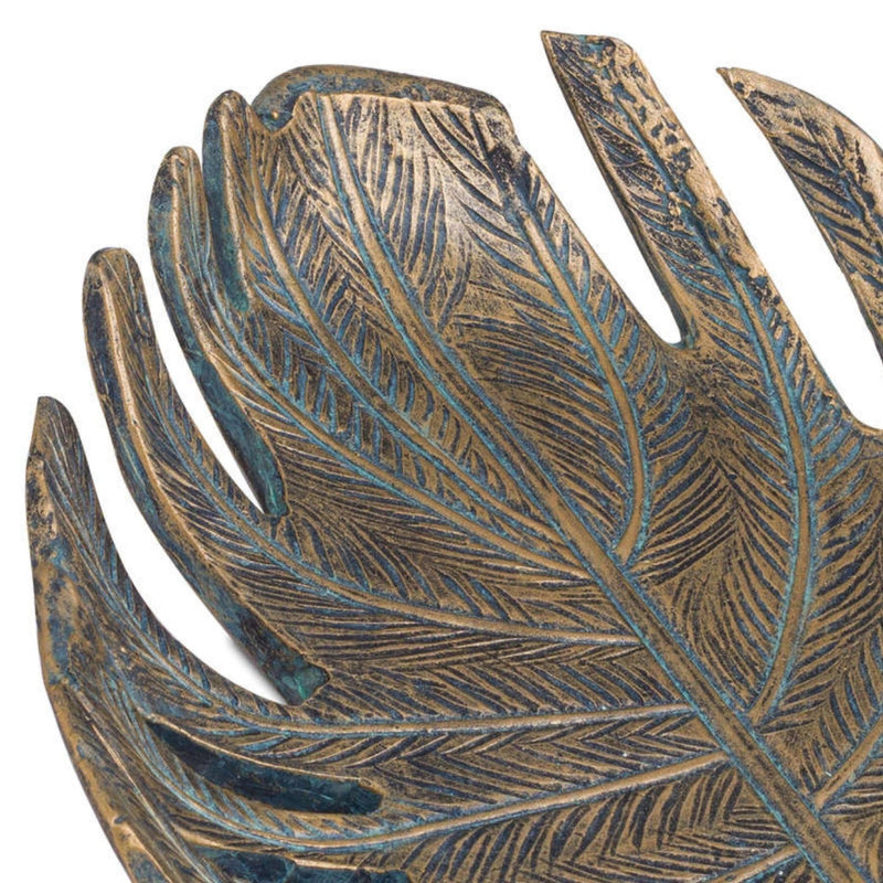 Antique Bronze Cheese Plant Leaf Dish