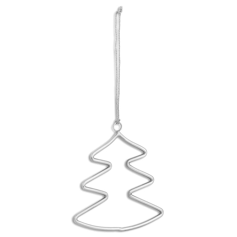 Silver Hanging Christmas Tree Silhouette Decoration