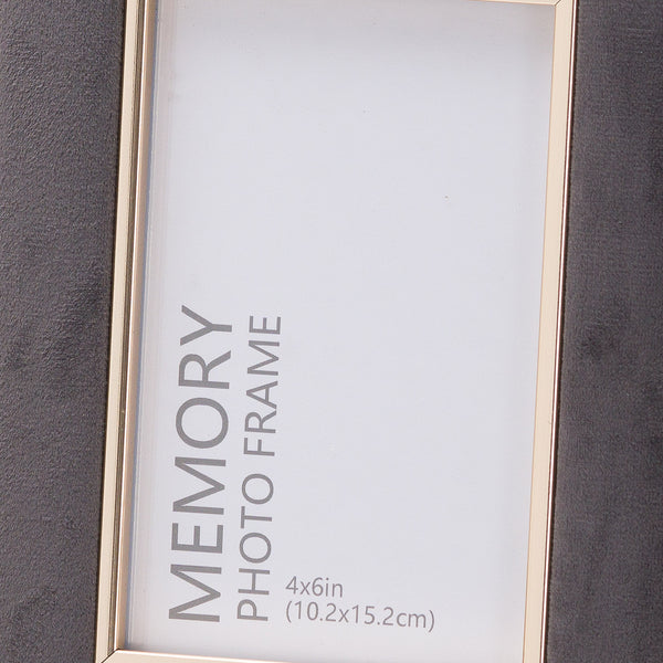 Grey Velvet With Gold 4X6 Frame