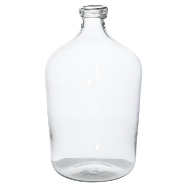 Tall Bulbous Narrow Neck Glass Vase