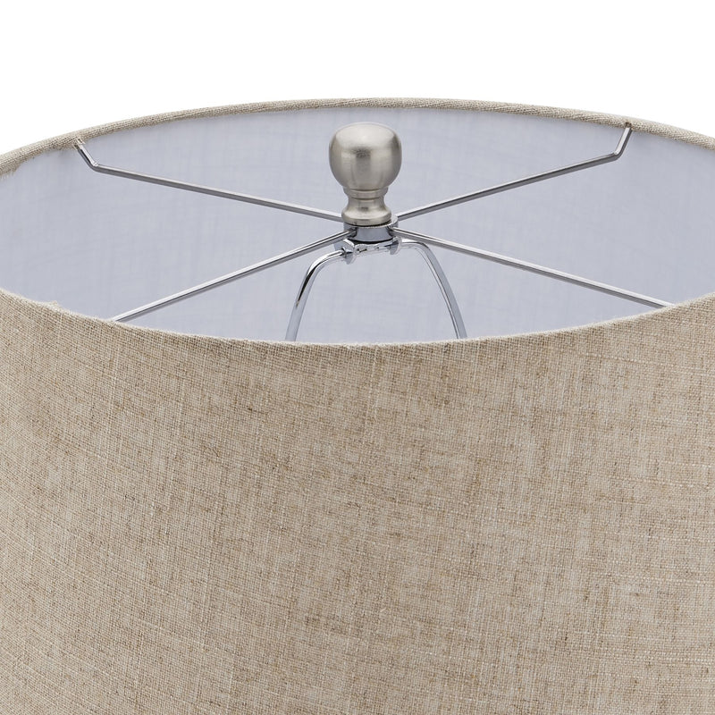 Acantho Grey Ceramic Lamp With Linen Shade