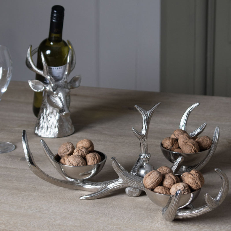 Silver Antler Serving Bowls Ornament