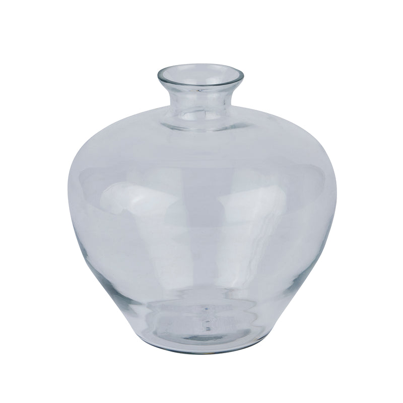 Clear Glass Squat Stem Vase