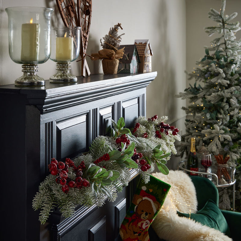 Silver Bead Large Hurricane Lamp