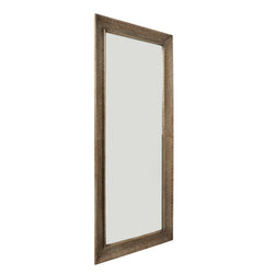 Hammered Large Rectangular Brass Wall Mirror