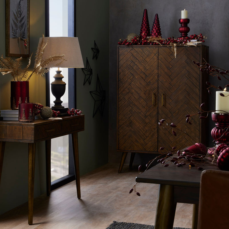 The Noel Collection Ruby Red Christmas Tree Candle Holder