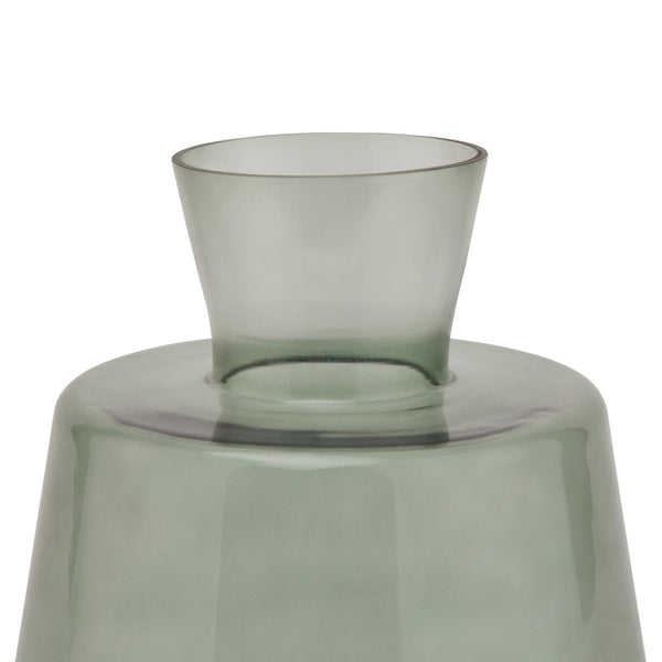 Smoked Sage Glass Ellipse Vase