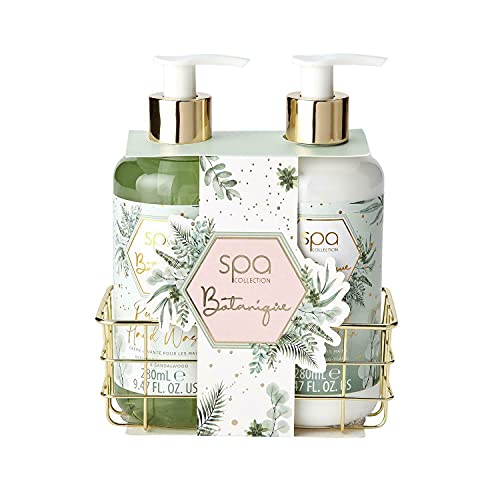 Style  Grace Spa Botanique Luxury Handcare Gift Set Eco Packaging 280ml Hand Wash + 280ml Hand Lotion + Metallic Basket