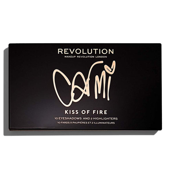 Makeup Revolution x Carmi Kiss On Fire Makeup Palette 10 x 2g Eyeshadow + 2 x 3.5g Highlighter