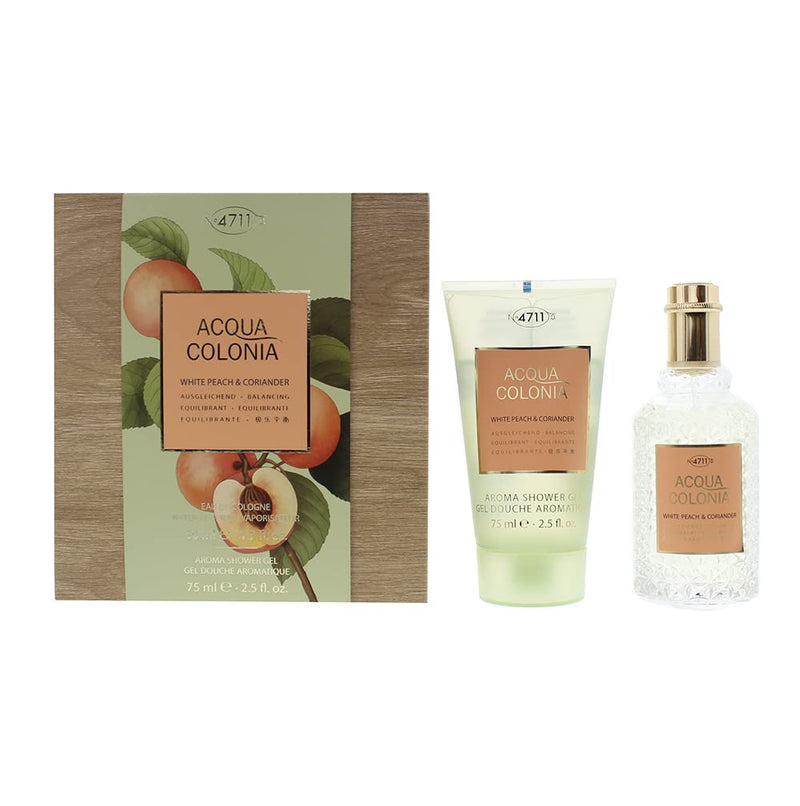 Mäurer  Wirtz 4711 Acqua Colonia White Peach  Coriander Gift Set 50ml EDC + 75ml Shower Gel