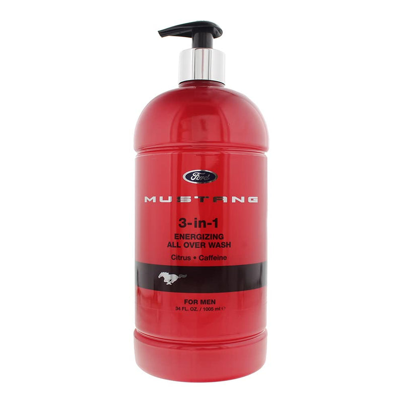 Mustang 3-In-1 Invigorating Body Wash 1000ml - Red