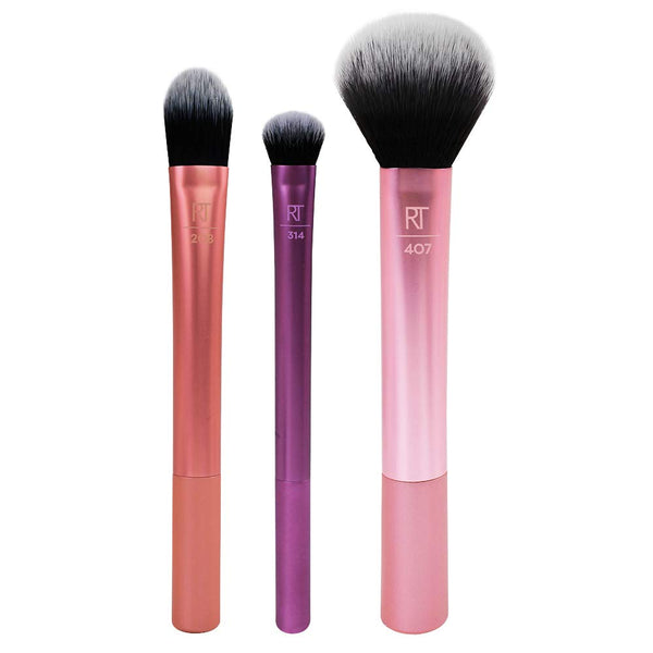 Real Techniques Travel Essentials Gift Set 3 x Brushes + Case