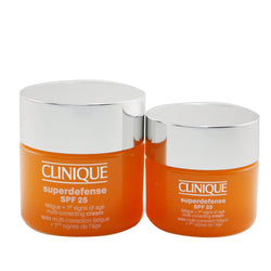 Clinique Superdefense SPF25 Home  Away Gift Set 50ml + 30ml Fatigue + 1st Signs of Age Multi-Correcting Cream