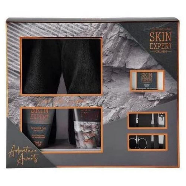 Style  Grace Skin Expert for Him Slippers Gift Set 150ml Shower Gel + 150ml Body Lotion + 100g Soap + 3 Piece Manicure Set + Slippers Pair