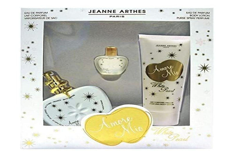 Jeanne Arthes Amour Mio White Pearl Gift Set 100ml EDP + 100ml Body Lotion + 7ml EDP