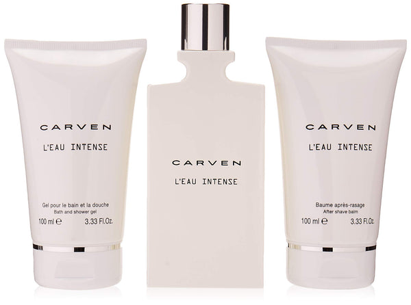 Carven LEau Intense Gift Set 100ml EDT + 100ml Aftershave Balm + 100ml Shower Gel