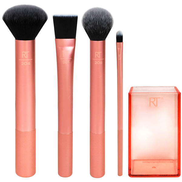 Real Techniques Flawless Base Gift Set 5 Pieces (1 x Contour Brush
1 x Detailer Brush
1 x Buffing Brush
1 x Square Foundation Brush
1 x Brush Cup Holder)