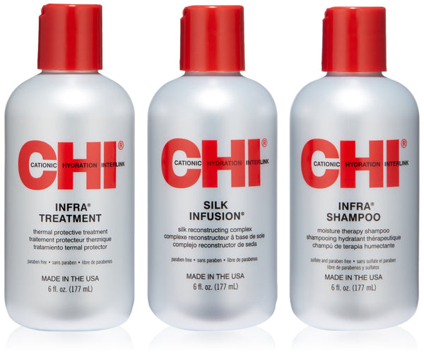 CHI Infra Trio Gift Set 177ml Infra Shampoo + 177ml Infra Treatment + 177ml Silk Infusion