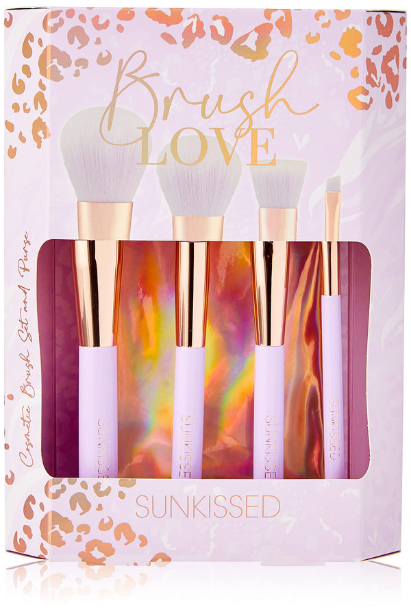 Sunkissed Brush Love Gift Set Eco Packaging 5 Pieces (This set contains:

Blusher Brush
Powder Brush
Blending Brush
Eyeshadow Brush
Cosmetic Bag)