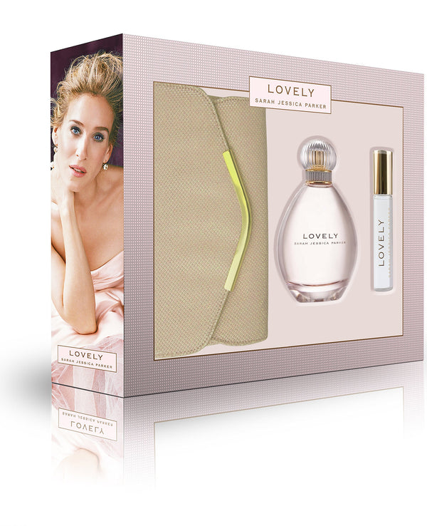 Sarah Jessica Parker Lovely Gift Set 100ml EDP + 10ml Rollerball + Gold Clutch
